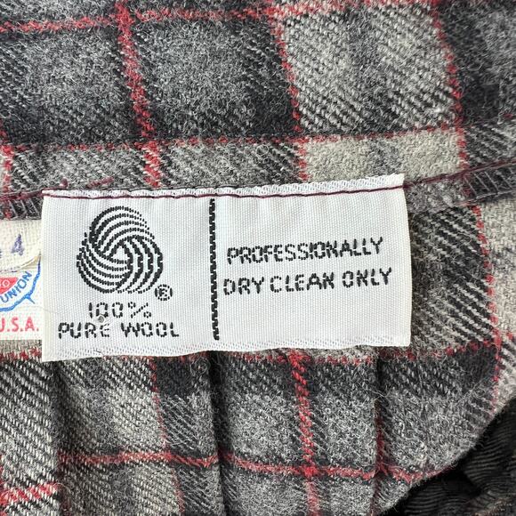 VINTAGE Schrader Sport New York Plaid Pleated Skirt Preppy Academia Gray Beige 4 - Picture 9 of 10